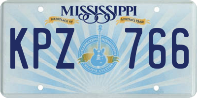 MS license plate KPZ766