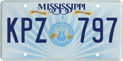 MS license plate KPZ797