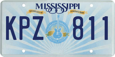 MS license plate KPZ811