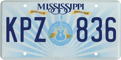MS license plate KPZ836