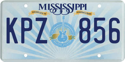 MS license plate KPZ856