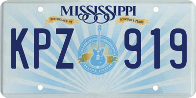 MS license plate KPZ919