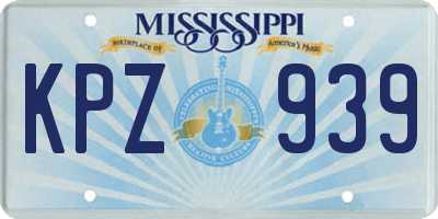 MS license plate KPZ939