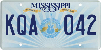 MS license plate KQA042