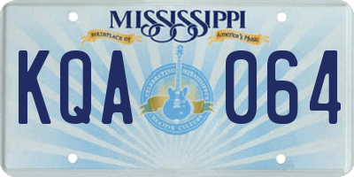 MS license plate KQA064