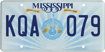 MS license plate KQA079