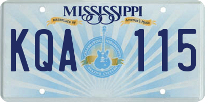 MS license plate KQA115