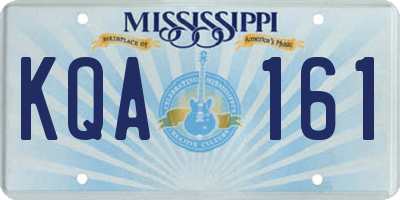 MS license plate KQA161