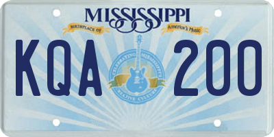 MS license plate KQA200