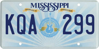 MS license plate KQA299