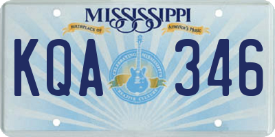 MS license plate KQA346