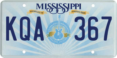 MS license plate KQA367