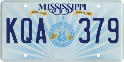 MS license plate KQA379