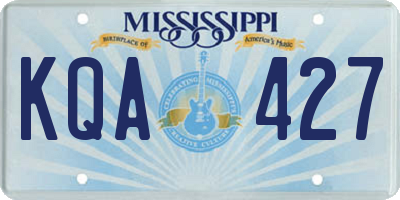 MS license plate KQA427