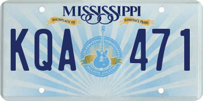 MS license plate KQA471