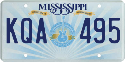 MS license plate KQA495