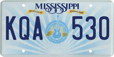 MS license plate KQA530