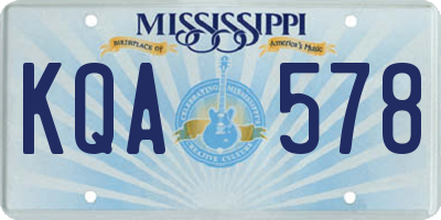 MS license plate KQA578