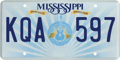 MS license plate KQA597