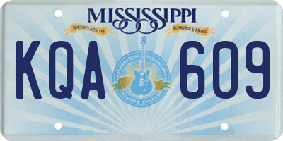 MS license plate KQA609