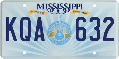 MS license plate KQA632