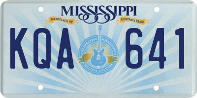 MS license plate KQA641