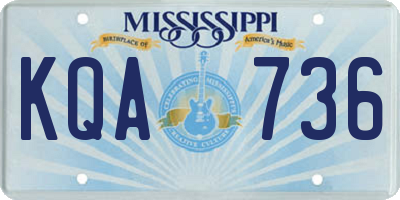 MS license plate KQA736