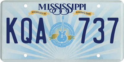 MS license plate KQA737
