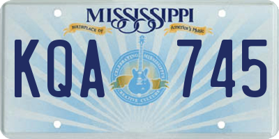 MS license plate KQA745