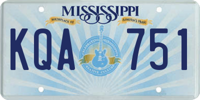 MS license plate KQA751