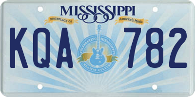 MS license plate KQA782