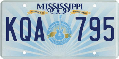 MS license plate KQA795