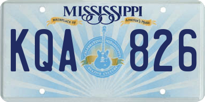 MS license plate KQA826