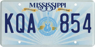 MS license plate KQA854