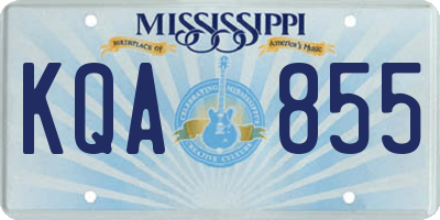 MS license plate KQA855
