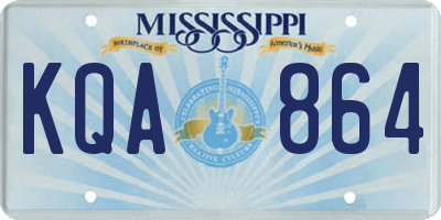 MS license plate KQA864