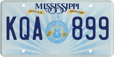 MS license plate KQA899