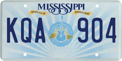 MS license plate KQA904