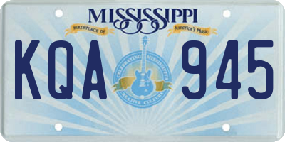 MS license plate KQA945