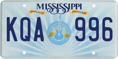 MS license plate KQA996