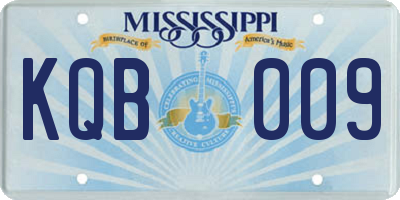 MS license plate KQB009