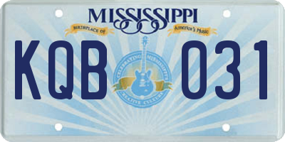 MS license plate KQB031
