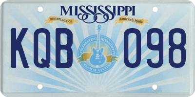 MS license plate KQB098
