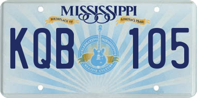 MS license plate KQB105