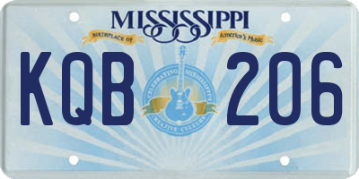 MS license plate KQB206