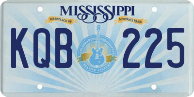MS license plate KQB225