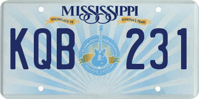 MS license plate KQB231