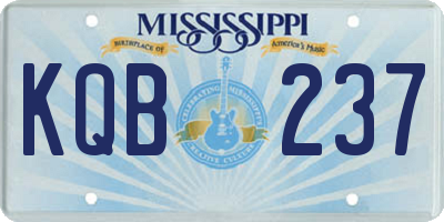 MS license plate KQB237