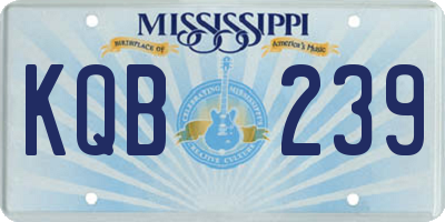 MS license plate KQB239