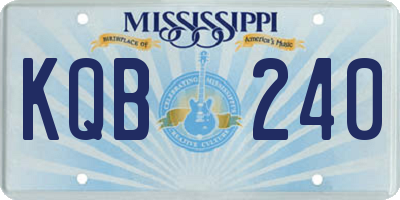 MS license plate KQB240